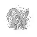 create a tattoo in keith haring style where people form a circle hand in hand tattoo design idea