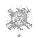 create a tattoo in keith haring style where people form a circle hand in hand tattoo design idea