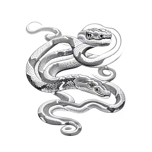 a snake coiling an invisible heart tattoo design idea