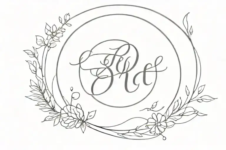 word perfect circular shape minimalistic tattoo design idea