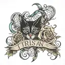Tristan, Grayson, Ava  cursive  tattoo design idea