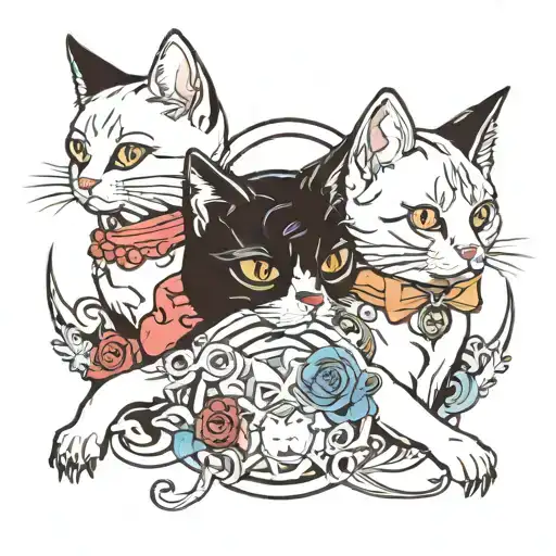 outlaw cats tattoo design idea