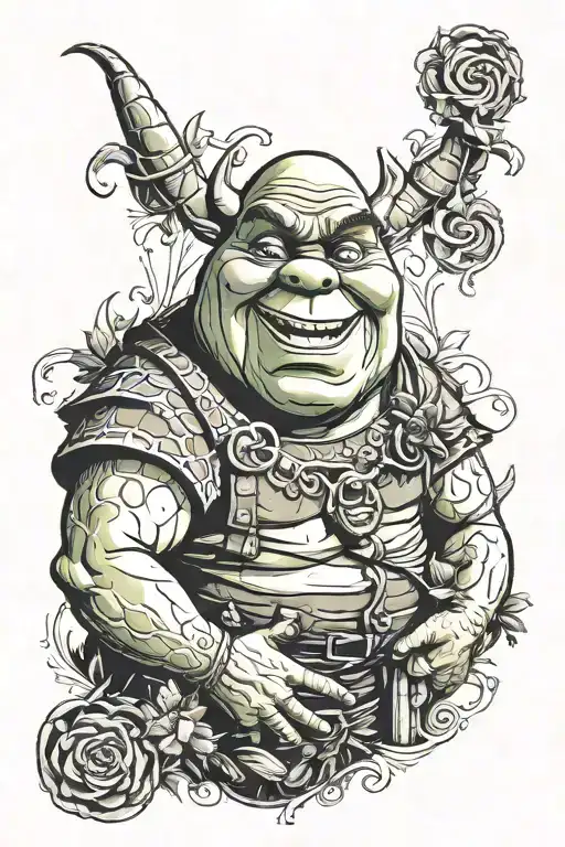 shrek tattoo design idea