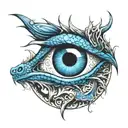 A blue dragon eye tattoo tattoo design idea