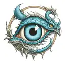 A blue dragon eye tattoo tattoo design idea