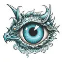 A blue dragon eye tattoo tattoo design idea