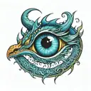 A blue dragon eye tattoo tattoo design idea