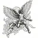 Icarus falling from the sky tattoo design idea