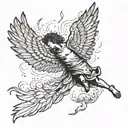 Icarus falling from the sky tattoo design idea