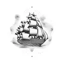 burn the ship tattoo design idea