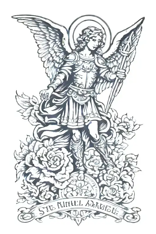 st michael archangel tattoo design idea