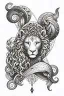 virgo and leo zodiac sign tattoo design idea