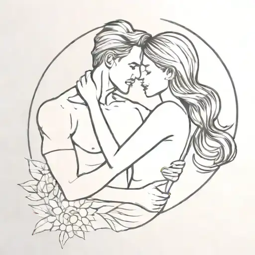 Relationship with a girl tattoo design idea