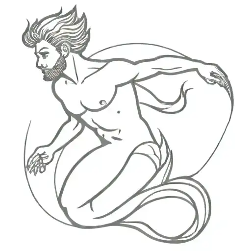 merman simple tattoo tattoo design idea