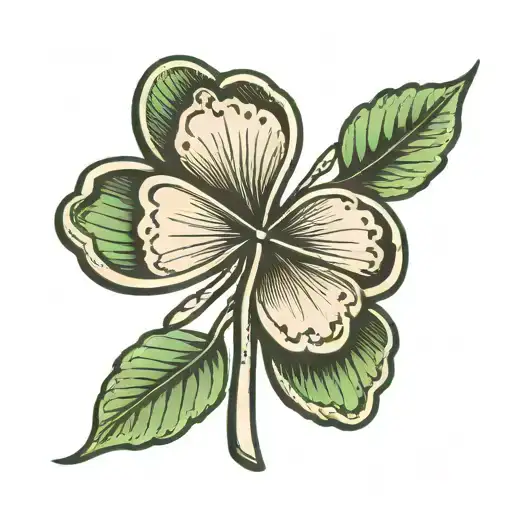 4 leaf clover shaped penny design tattoo design idea