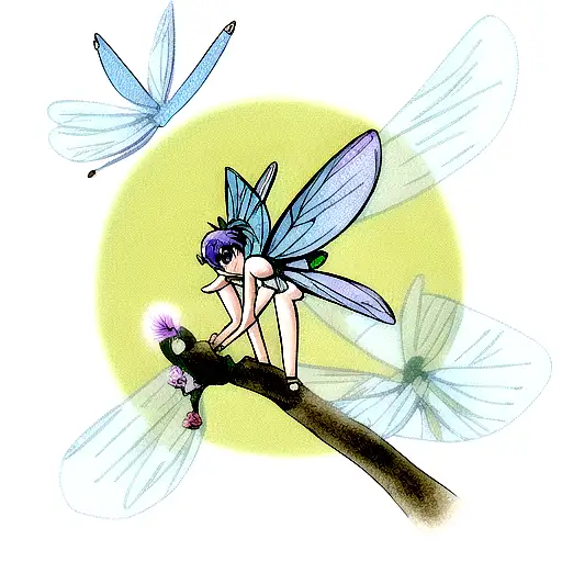 Tinker bell, periwinkle, dragonfly Robins  tattoo design idea