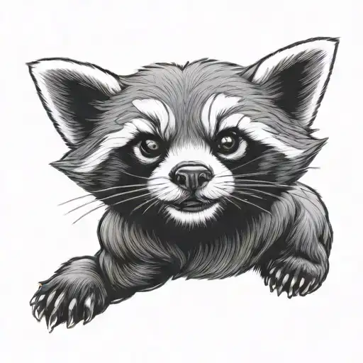 tactical red panda  tattoo design idea