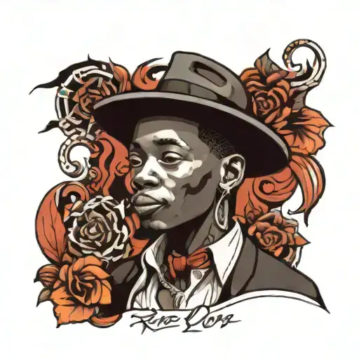 black boy in fedora tattoo design idea
