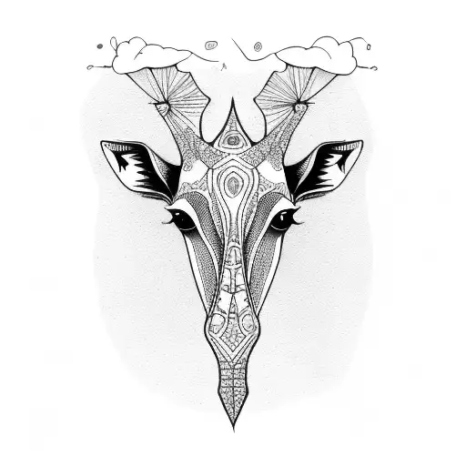 kite and giraffe tattoo design idea