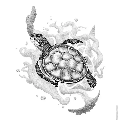 mahori monster sea Shake turtle tattoo design idea