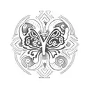taino culture  to make a memoriam tattoo with a timepiece,hibiscus flower,butterfly,cherry blossom and marine symbol sle tattoo design idea