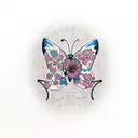 taino culture,cherry blossom,marine logo,time piece,butterfly,hibiscus  tattoo design idea