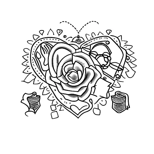 A tattoo of a teacher's desk with personal items symbolizing your role as an educator and your love for your family tattoo design idea