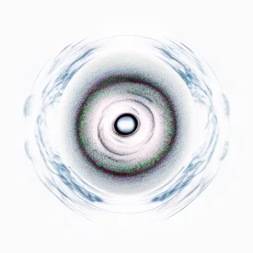 A realistic depiction of a black hole surrounded by swirling galaxies and musical notes tattoo design idea