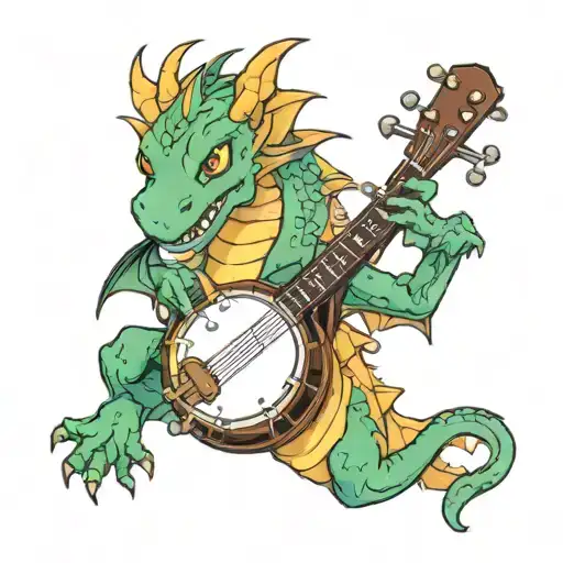dragon banjo tattoo design idea