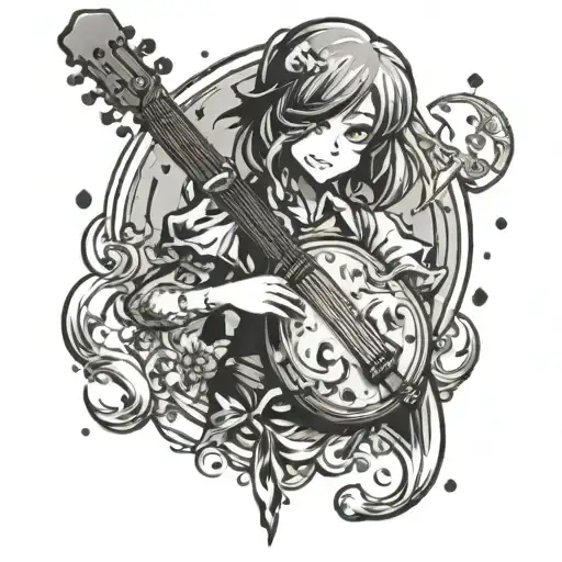 cancer banjo tattoo design idea
