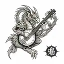 dragon banjo tattoo design idea