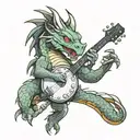 dragon banjo tattoo design idea