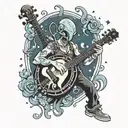 cancer banjo tattoo design idea