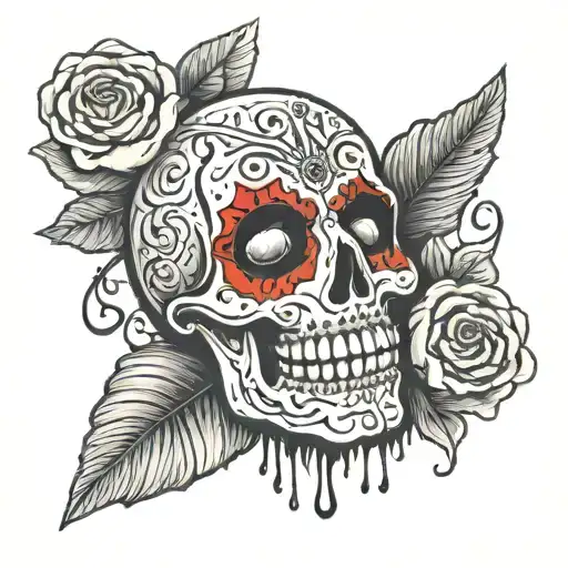 Design a horror-themed tattoo concept for "Duvushka" that visually represents the "cry of the soul" after a loss tattoo design idea