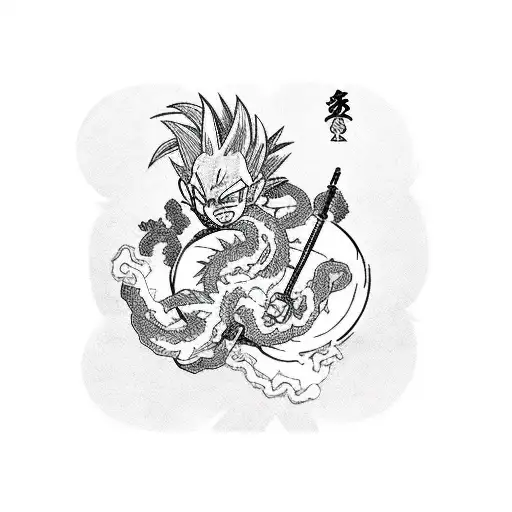 dragon ball z character  tattoo design idea