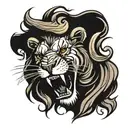 lion roaring tattoo design idea