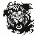 lion roaring tattoo design idea