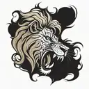 lion roaring tattoo design idea