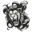 lion roaring tattoo design idea