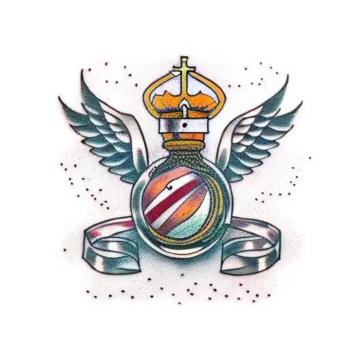The Holy Grail spillin wine tattoo design idea