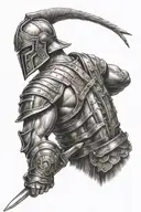 gladiator holding tattoo design idea
