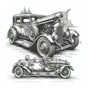 vintage car transformed tattoo design idea