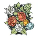 hops, chef knife, Mac miller circles flower, space tattoo design idea
