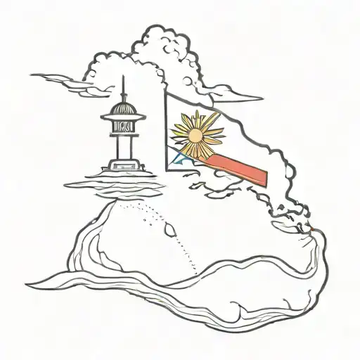 Philippine flag in an island tattoo design idea