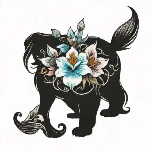 lily finger print Cinderella tattoo design idea