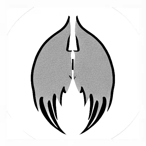 angel wings with devil tattoo design idea