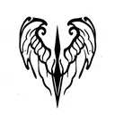 angel wings with diablo  tattoo design idea