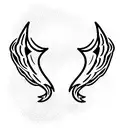 angel wings with diablo  tattoo design idea