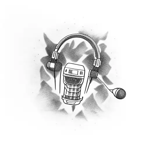 laugh now cry later with microphone in the middle  tattoo design idea