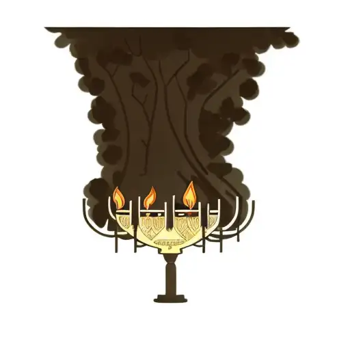 a candlestick 2 olive trees  tattoo design idea